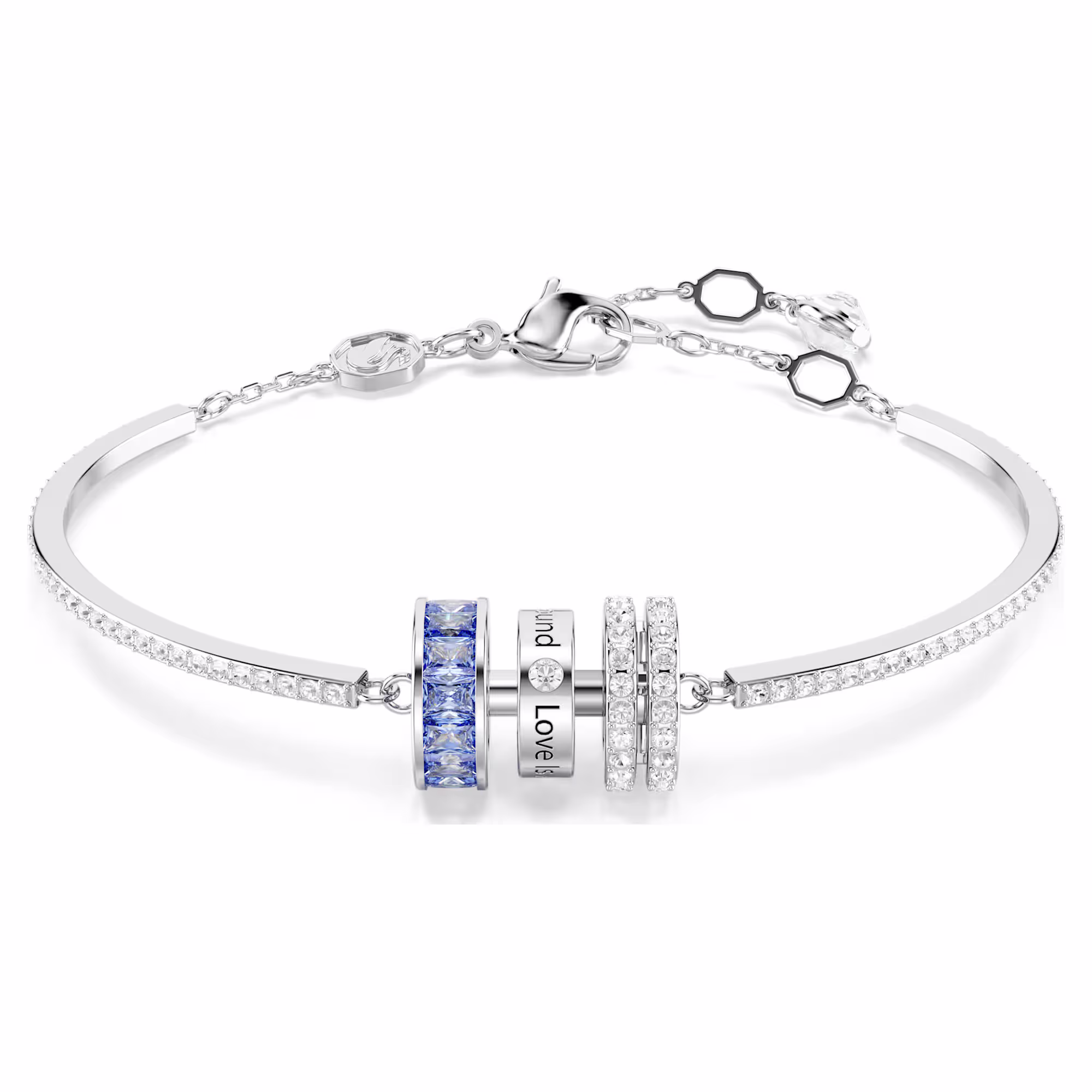 connexus-bracelet--mixed-cuts--`love-is-around`--blue--rhodium-plated-swarovski-5690039