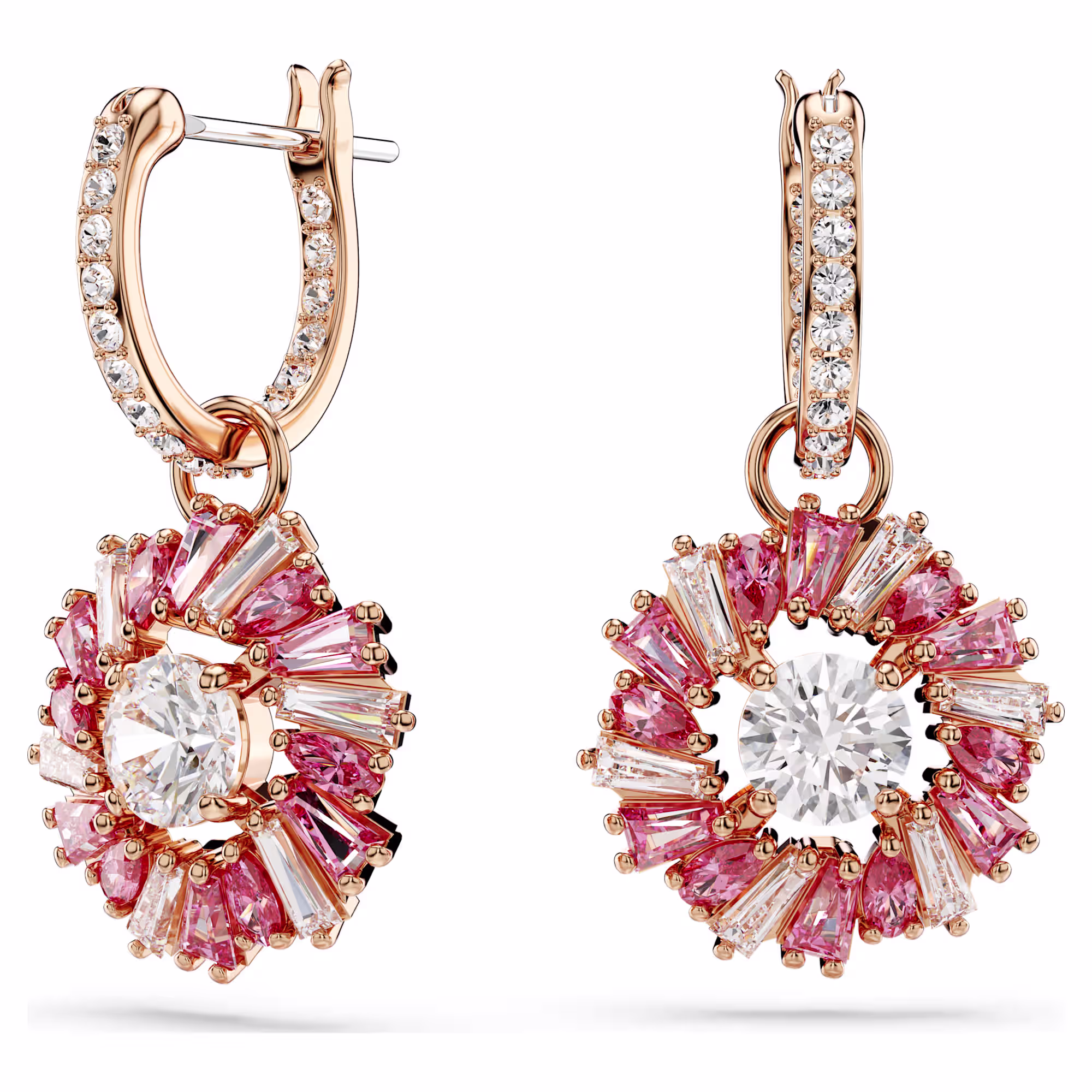 idyllia-drop-earrings--mixed-cuts--flower--pink--rose-gold-tone-plated-swarovski-5699085