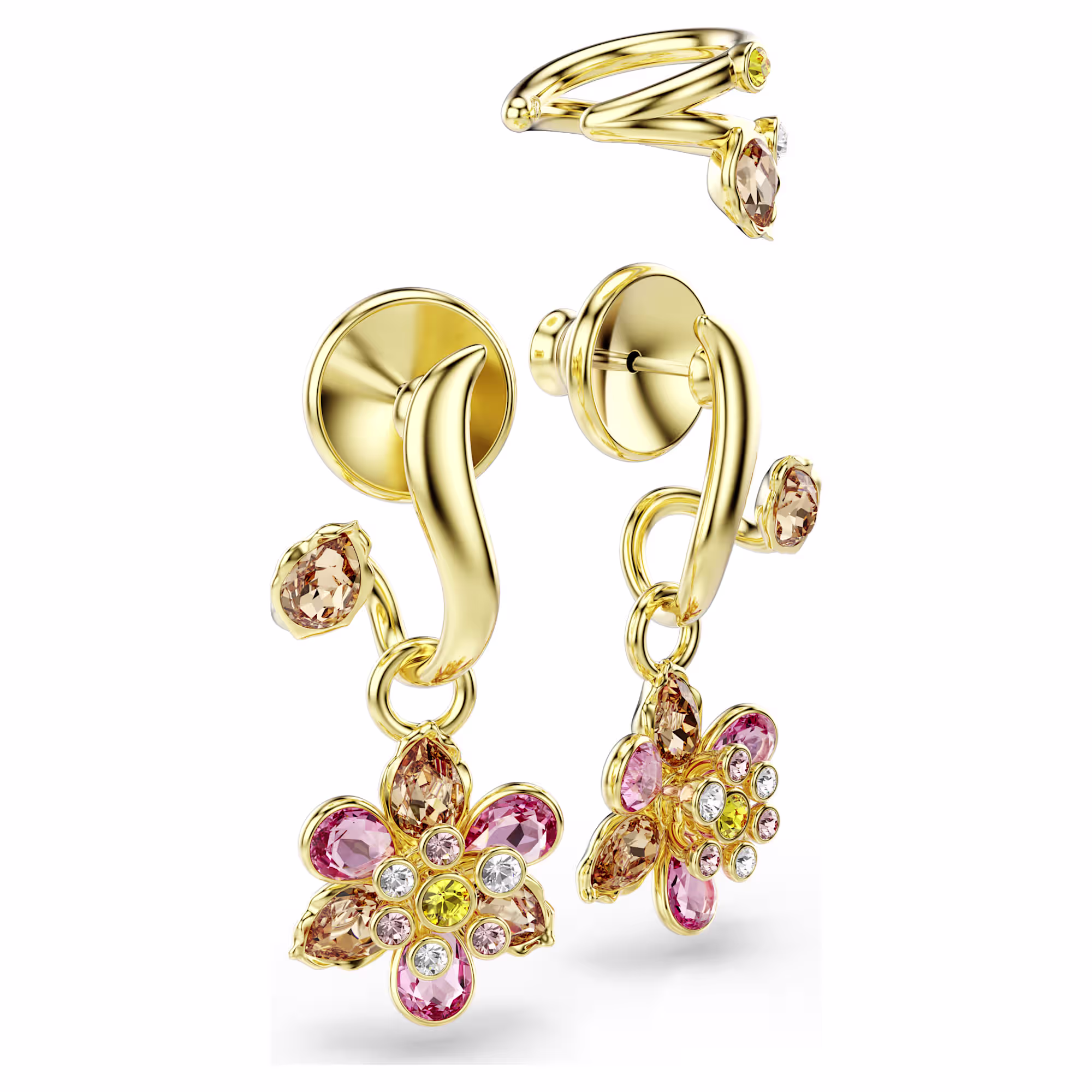 idyllia-earrings--set-(3)--mixed-cuts--flower--multicolored--gold-tone-plated-swarovski-5732386 (2)