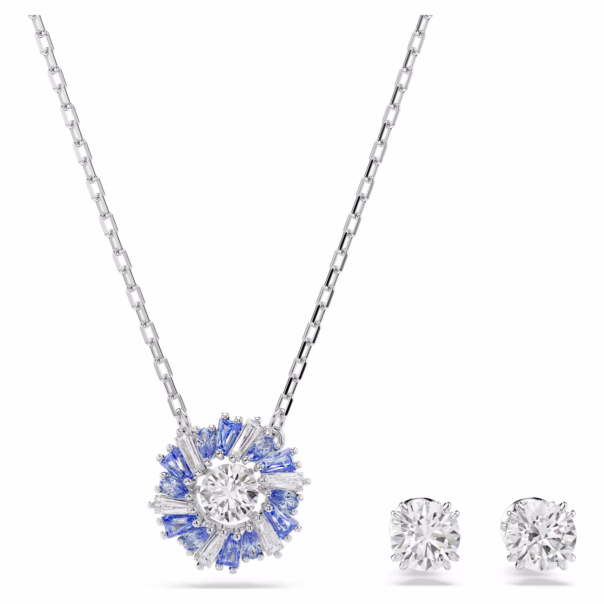 idyllia-set--mixed-cuts--flower--blue--rhodium-plated-swarovski-5685437 (1)