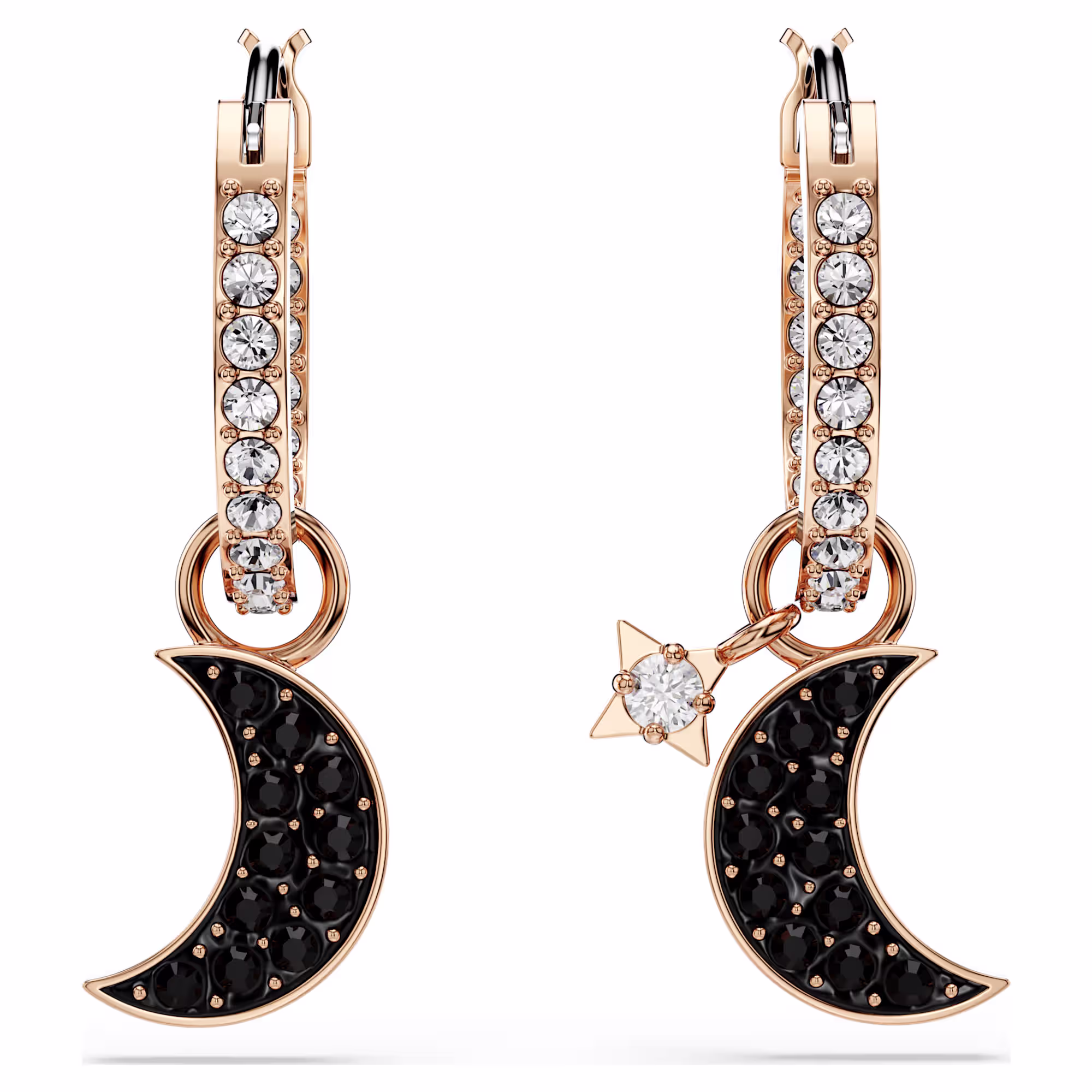 symbolica-drop-earrings--moon-and-star--black--rose-gold-tone-plated-swarovski-5627352 (2)